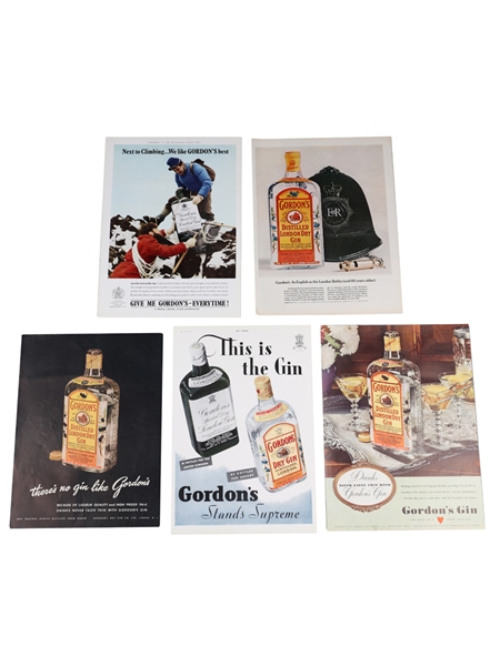 Gordon's Gin 1930s-1960s Advertising Prints 5 x 36cm x 27cm