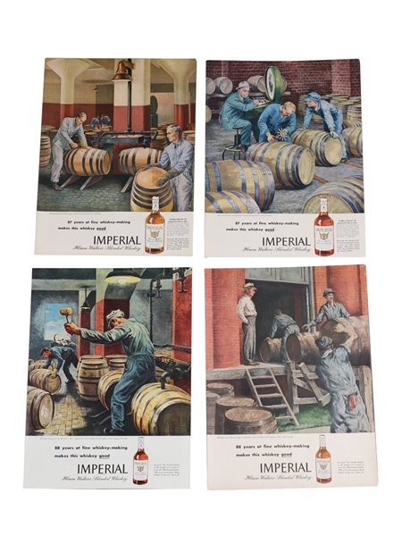 Hiram Walker Imperial 1950s Advertising Prints 3 x 36cm x 28cm