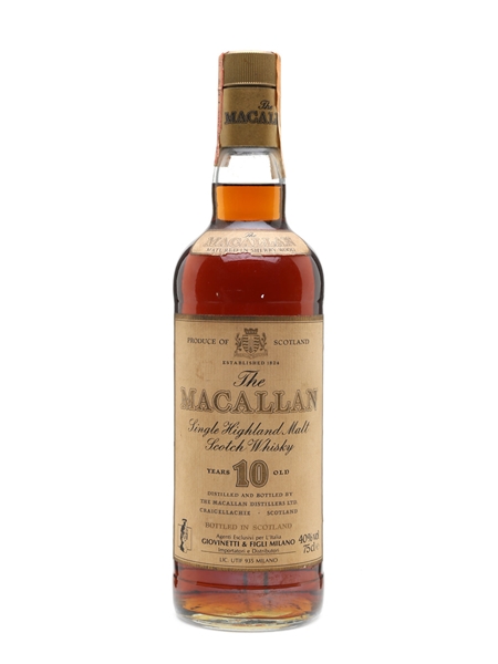 Macallan 10 Year Old Bottled 1980s - Giovinetti 75cl / 40%