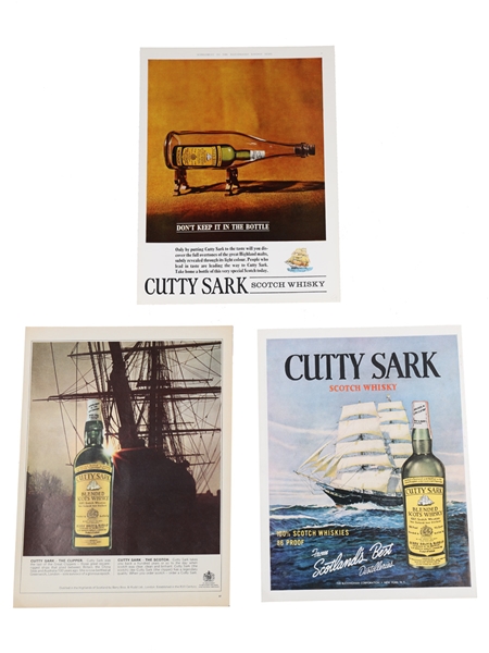 Cutty Sark 1960s Advertising Prints 3 x 36cm x 26cm