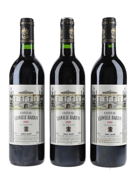 Chateau Leoville Barton 1990 Saint Julien 3 x 75cl / 12.5%