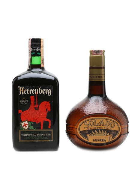 Herrenberg Liquore D'erbe & Solado Gran Mandarino Bottled 1970s - 1980s 2 x 75cl / 40%