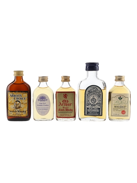 Assorted Blended Scotch Whisky Bottled 1980s 5 x 5cl-7.1cl / 40%