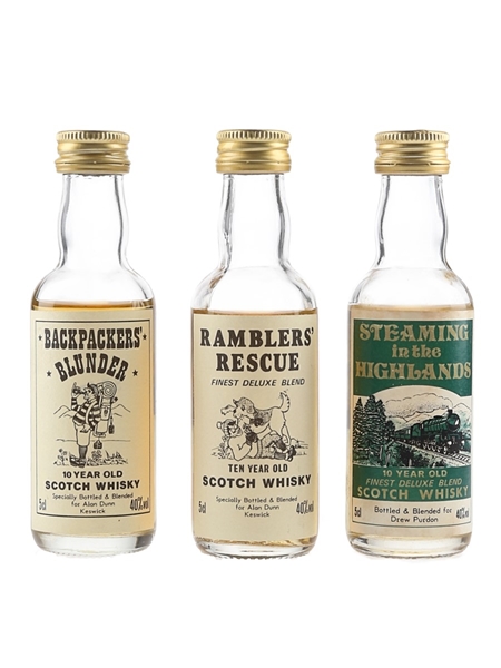 Backpackers' Blunder, Ramblers' Rescue & Steaming In The Highlands Bottled 2000s 3 x 5cl / 40%