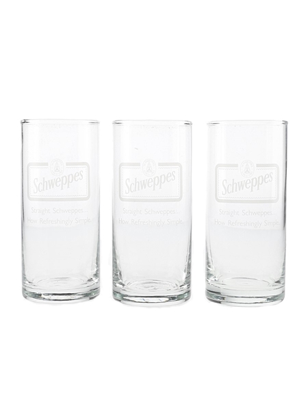 Schweppes Highball Glasses  3 x 14cm Tall