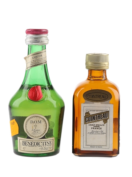 Benedictine Dom & Cointreau Bottled 1970s-1980s 2 x 5cl / 40%