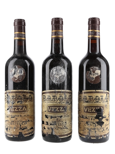 Barolo 1970 Vezza Riserva Castello Di Grinzane 3 x 72cl / 13.5%