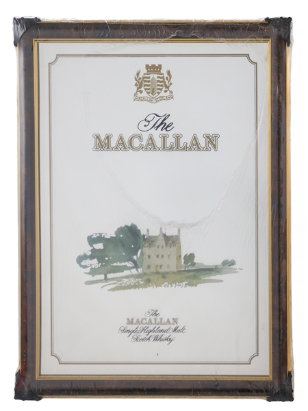 The Macallan Single Highland Malt Scotch Whisky Mirror Mitreprize London 51cm x 39cm