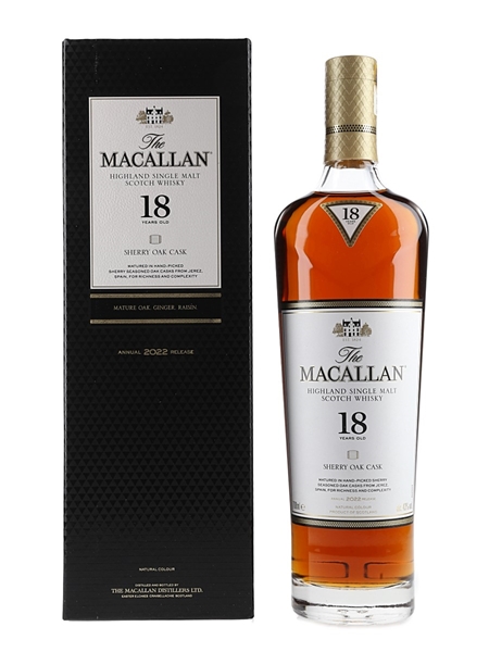 Macallan 18 Year Old Sherry Oak Annual 2022 Release 70cl / 43%