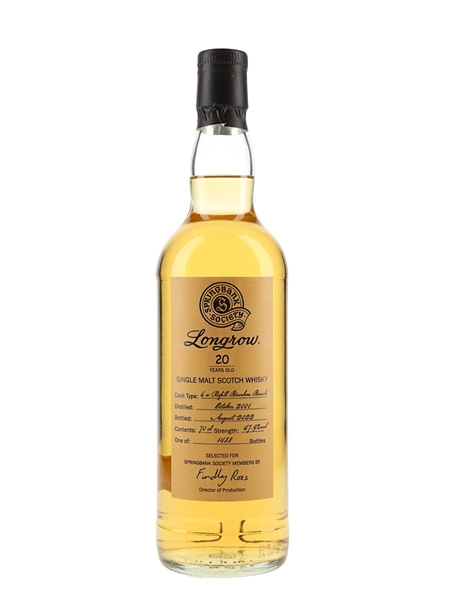 Longrow 2001 20 Year Old Bottled 2022 - Springbank Society 70cl / 47.9%