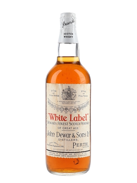 Dewar's White Label Spring Cap Bottled 1950s 75cl