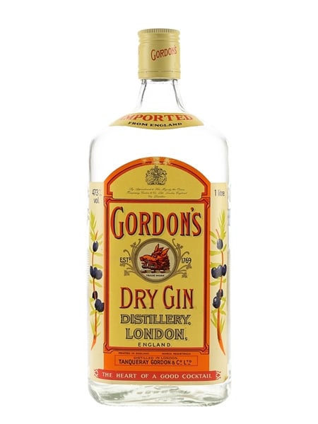 Gordon's Dry Gin Bottled 1980s - Duty Free 100cl / 47.3%