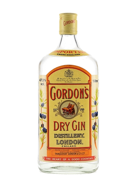 Gordon's Dry Gin Bottled 1980s 100cl / 47.3%