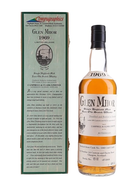 Glen Mhor 1969 Cask 1407-1409 Campbell & Clark - Compugraphics 70cl / 45%