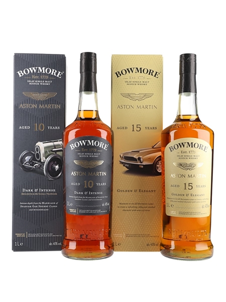 Bowmore 10 & 15 Year Old Aston Martin 2 x 100cl