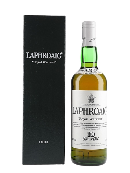 Laphroaig Royal Warrant 10 Year Old Bottled 1994 70cl / 40%