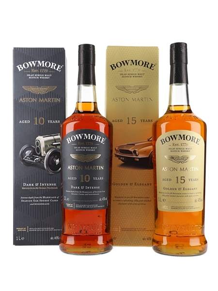 Bowmore 10 & 15 Year Old Aston Martin 2 x 100cl