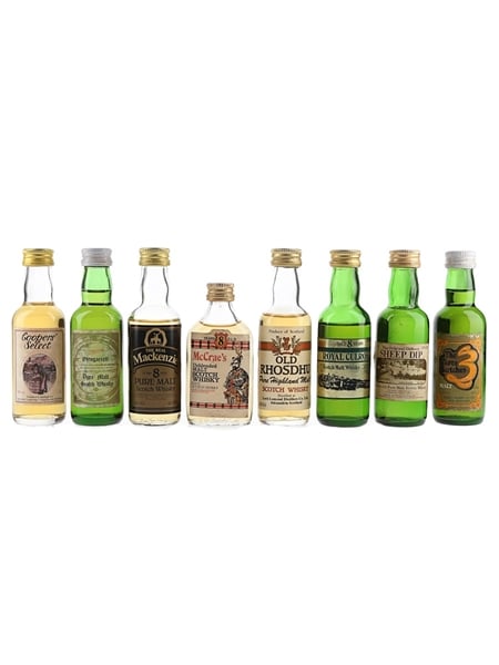 Assorted Blended Scotch Whisky Cooper's Select, Glengarrett, McCrae's, Mackenzie 8 Year Old, Old Rhosdhu, Royal Culross 8 Year Old, Sheep Dip 8 Year Old & The Three Scotches 8 x 4.7cl-5cl