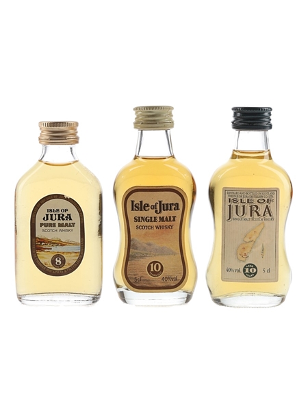 Isle Of Jura 8 & 10 Year Old Bottled 1980s 3 x 5cl / 40%