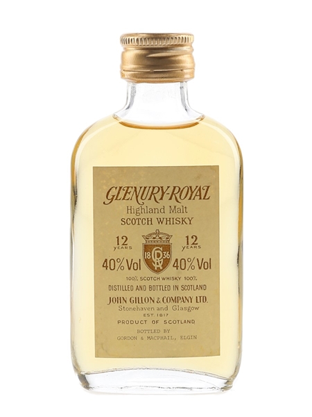 Glenury Royal 12 Year Old Bottled 1980s - Gordon & MacPhail 5cl / 40%