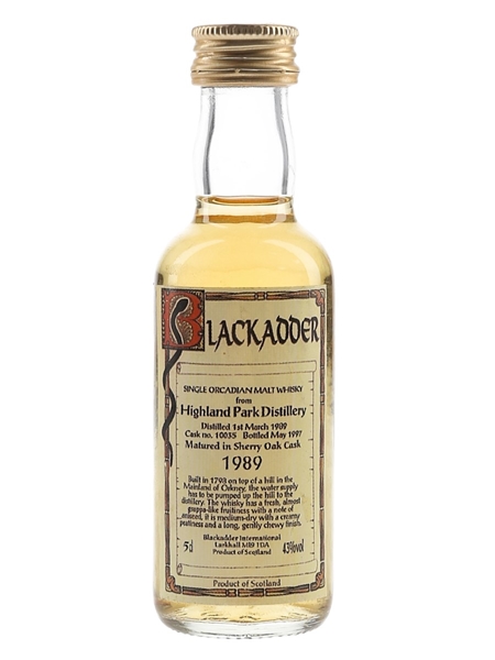 Highland Park 1989 Bottled 1997 - Blackadder International 5cl / 43%