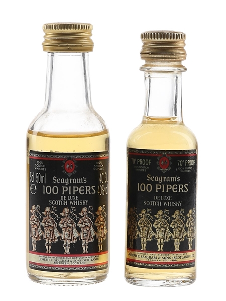 Seagram's 100 Pipers De Luxe  2 x 3cl-5cl