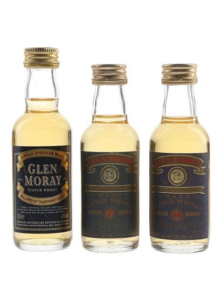 Glen Moray & 12 Year Old Bottled 1990s 3 x 5cl / 40%