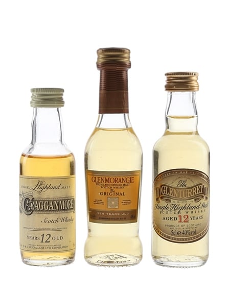 Glenmorangie 10 Year Old The Original, Cragganmore 12 Year Old & Glenturret 12 Year Old  3 x 5cl / 40%