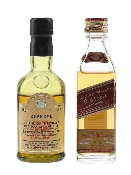 J & B 15 Year Old Reserve & Johnnie Walker Red Label  2 x 5cl