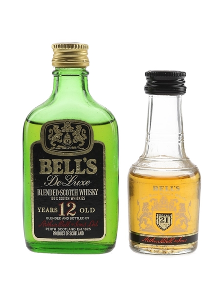 Bell's 12 & 21 Year Old Bottled 1980s 2 x 3cl-5cl