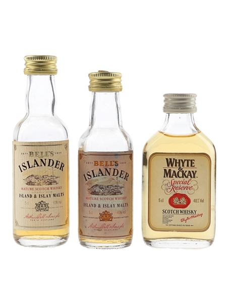 Bell's Islander & Whyte & Mackay Bottled 1980s 3 x 5cl / 40%