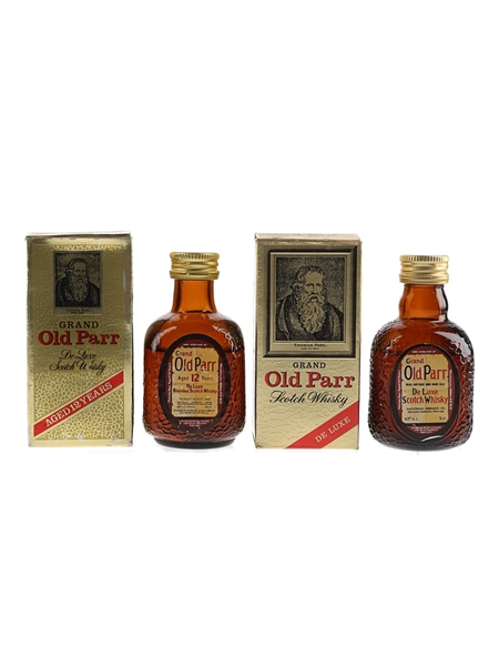 Grand Old Parr 12 Year Old & De Luxe Bottled 1970s-1980s 2 x 5cl / 43%