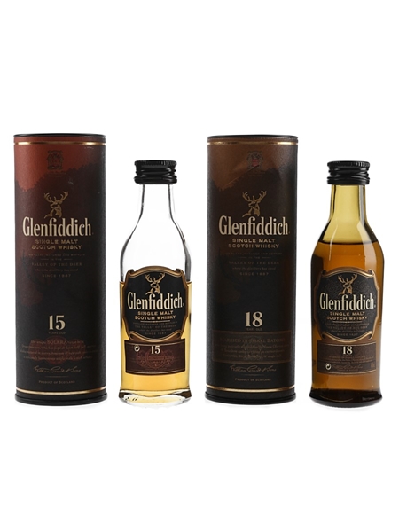 Glenfiddich 15 & 18 Year Old  2 x 5cl / 40%