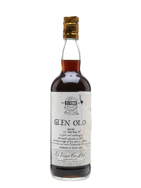 Glen Olo 10 Year Old Blended Malt Bottled 1970s - El Vino 75.7cl / 43%