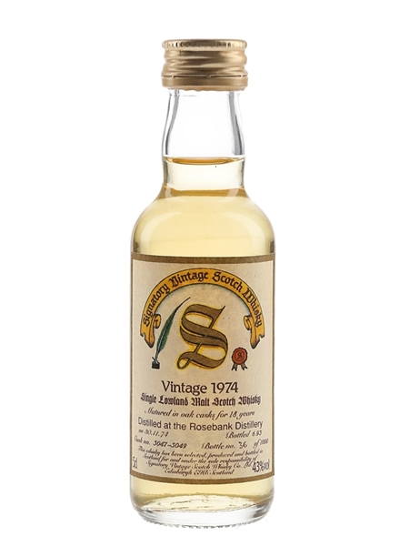 Rosebank 1974 18 Year Old Bottled 1993 - Signatory Vintage 5cl / 43%