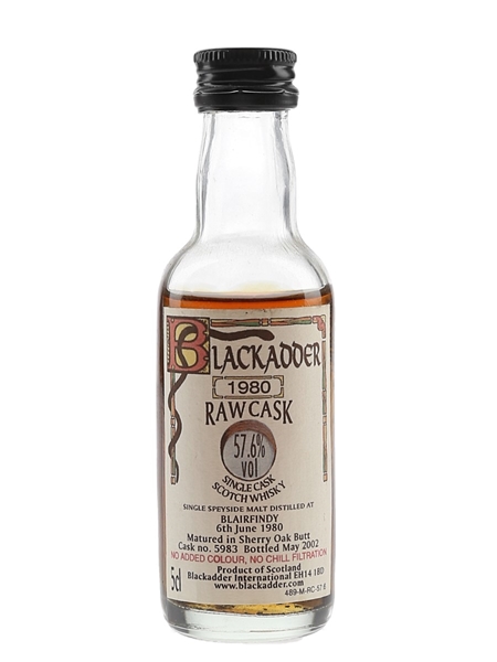 Blairfindy 1980 Raw Cask 5983 Bottled 2002 - Blackadder International 5cl / 57.6%