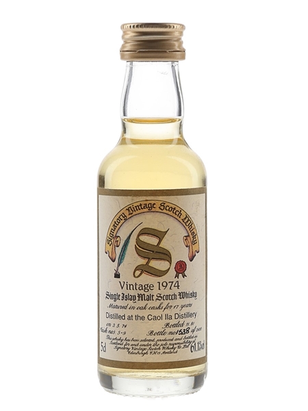 Caol Ila 1974 17 Year Old Bottled 1991 - Signatory Vintage 5cl / 61.1%