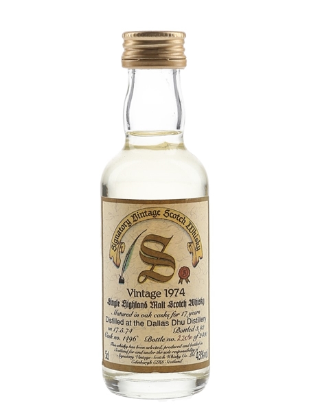 Dallas Dhu 1974 17 Year Old Bottled 1992 - Signatory Vintage 5cl / 43%