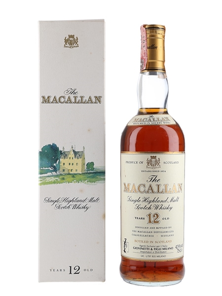 Macallan 12 Year Old Bottled 1980s-1990s - Giovinetti 75cl / 43%