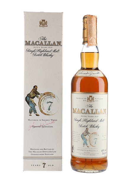 Macallan 7 Year Old Bottled 1990s-2000s - Giovinetti 70cl / 40%