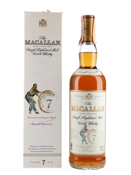 Macallan 7 Year Old Bottled 1990s-2000s - Giovinetti 70cl / 40%