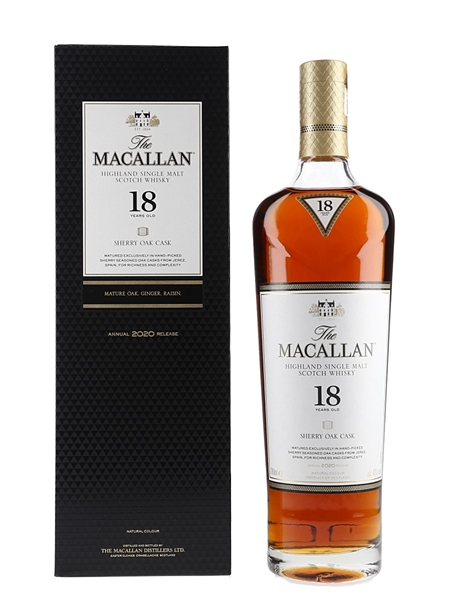 Macallan 18 Year Old Sherry Oak Annual 2020 Release 70cl / 43%