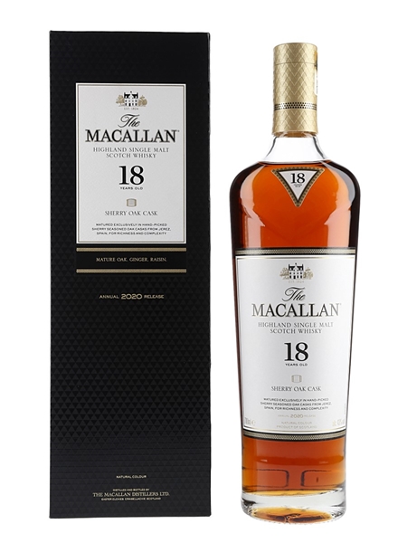 Macallan 18 Year Old Sherry Oak Annual 2020 Release 70cl / 43%