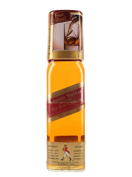 Johnnie Walker Red Label & Glass Bottled 1980s 75cl / 40%