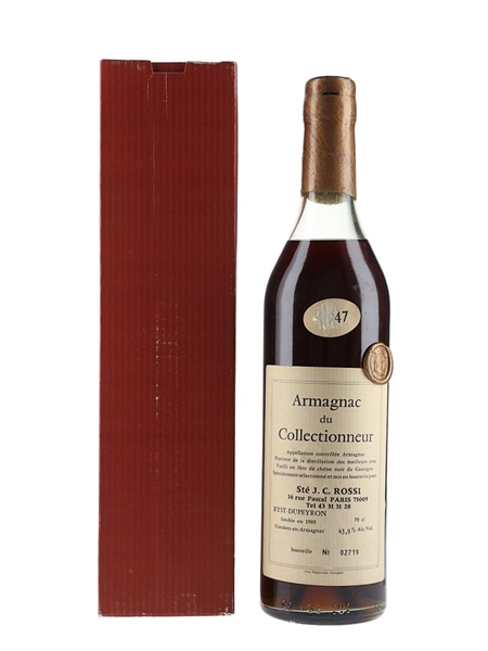 Dupeyron 1947 Armagnac Bottled for J C Rossi, Paris 70cl / 43.9%