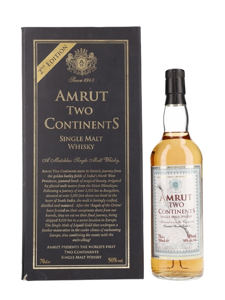 Amrut Two Continents Bottled 2011 - 2nd Edition 70cl / 50%