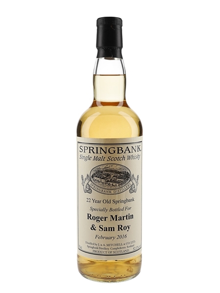 Springbank 22 Year Old Bottled 2016 - Private Cask Bottling 70cl / 52.1%