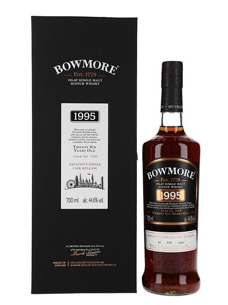 Bowmore 1995 26 Year Old Cask 1550 Exclusive Single Cask Release 70cl / 44.6%