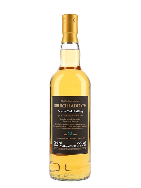 Bruichladdich 2009 12 Year Old Cask 3624 Private Cask Bottling 70cl / 55%