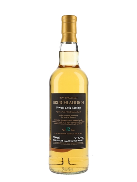 Bruichladdich 2009 12 Year Old Cask 3624 Private Cask Bottling 70cl / 55%